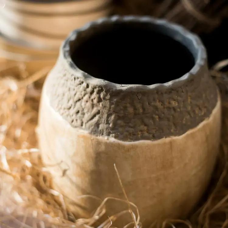 Khaki Coarse Pottery Jar by RusticReach