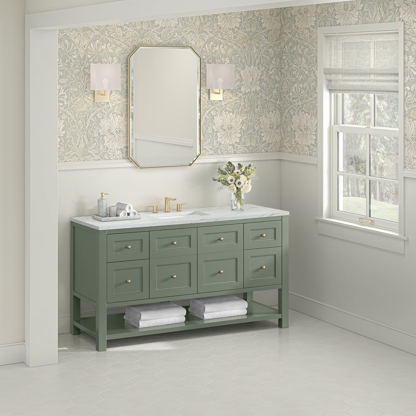 James Martin Breckenridge 60" Single Bathroom Vanity, Smokey Celadon, view 37
