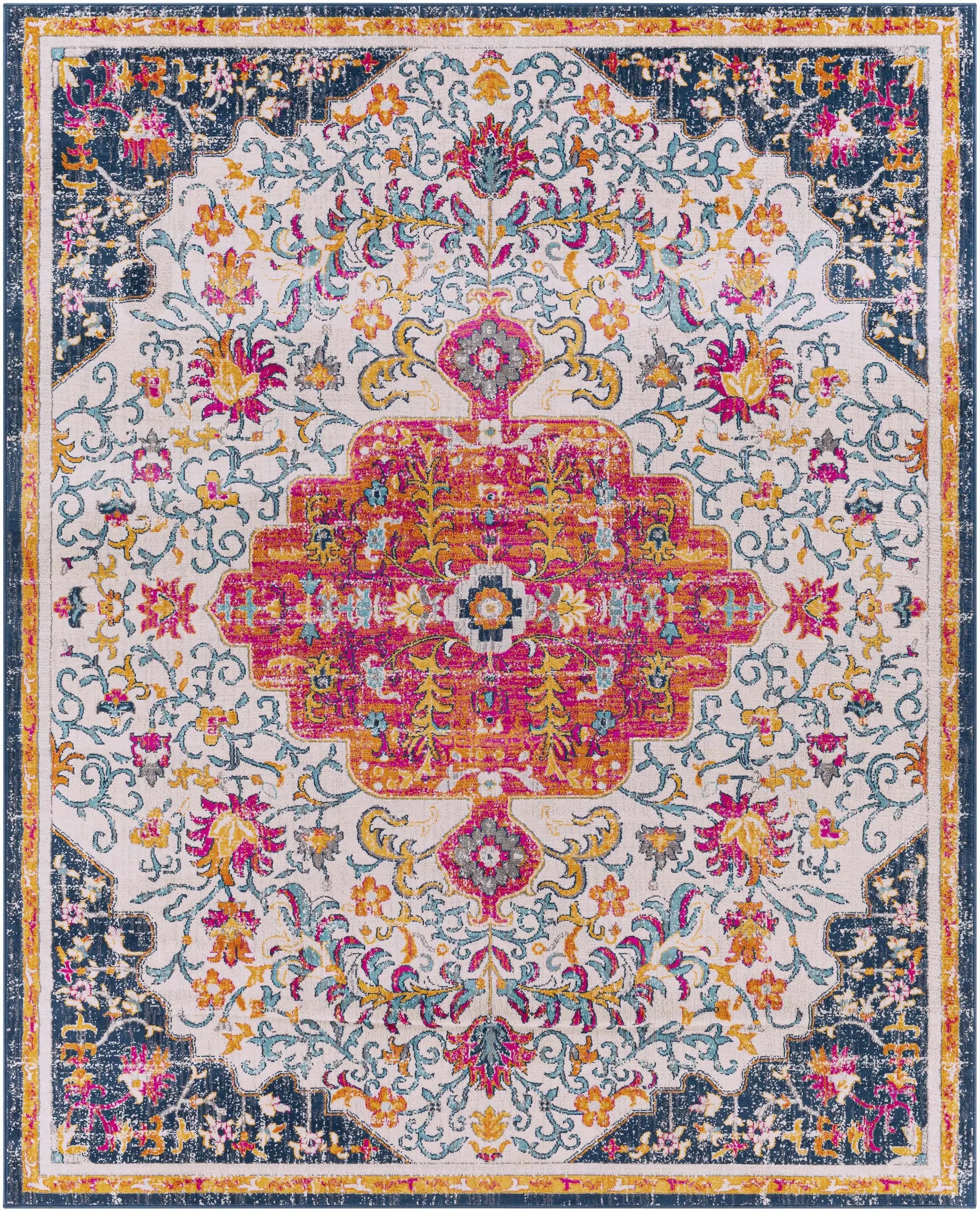 Kialla Magenta & Burnt Orange Area Rug by Boutique Rugs