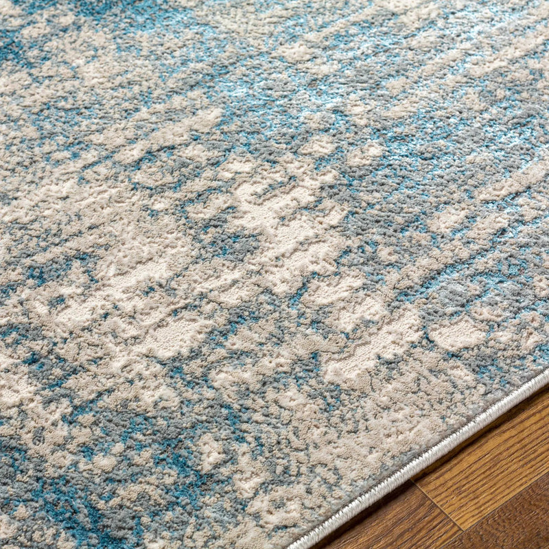 Kiblawan Teal Abstract Area Rug - Clearance by Boutique Rugs