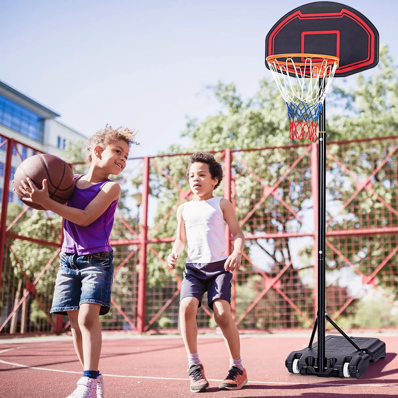 Adjustable Kids' Basketball Hoop Stand with Durable Net and Wheel by DirectDeals