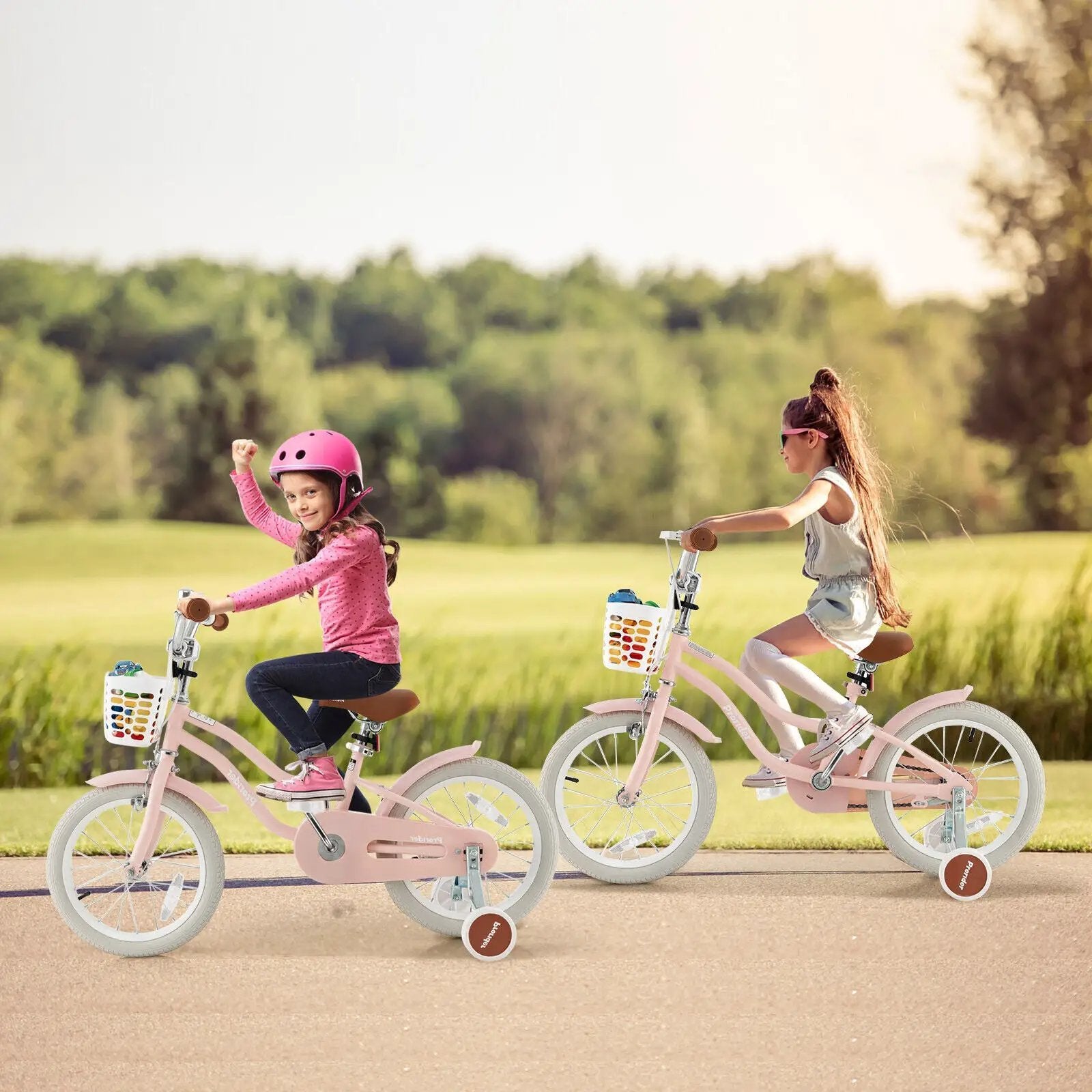 Children Bicycle with Front Handbrake and Rear Coaster Brake-Pink by DirectDeals