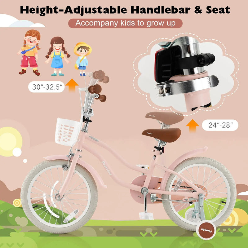 Children Bicycle with Front Handbrake and Rear Coaster Brake-Pink by DirectDeals