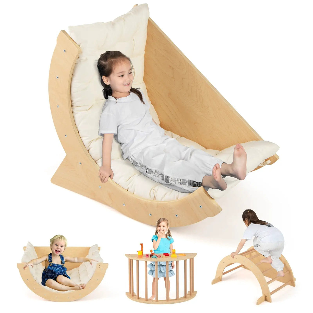 Kids Climbing Arch with Cushion Montessori Arch Climber/Rocker for Toddlers, photo 6 of 16