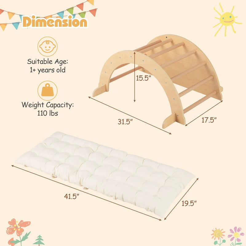 Kids Climbing Arch with Cushion Montessori Arch Climber/Rocker for Toddlers by DirectDeals