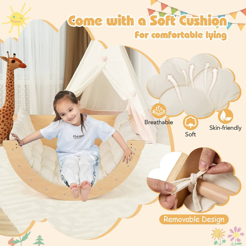 Kids Climbing Arch with Cushion Montessori Arch Climber/Rocker for Toddlers by DirectDeals
