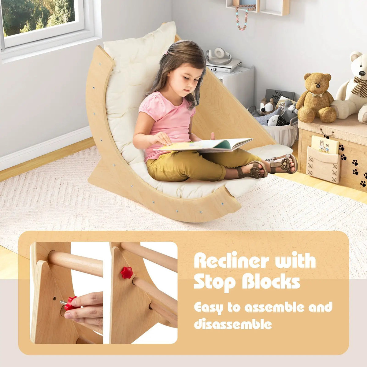 Kids Climbing Arch with Cushion Montessori Arch Climber/Rocker for Toddlers, photo 16 of 16