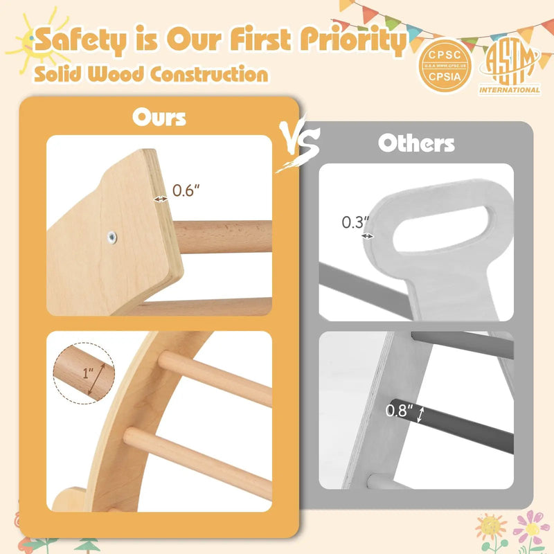 Kids Climbing Arch with Cushion Montessori Arch Climber/Rocker for Toddlers by DirectDeals