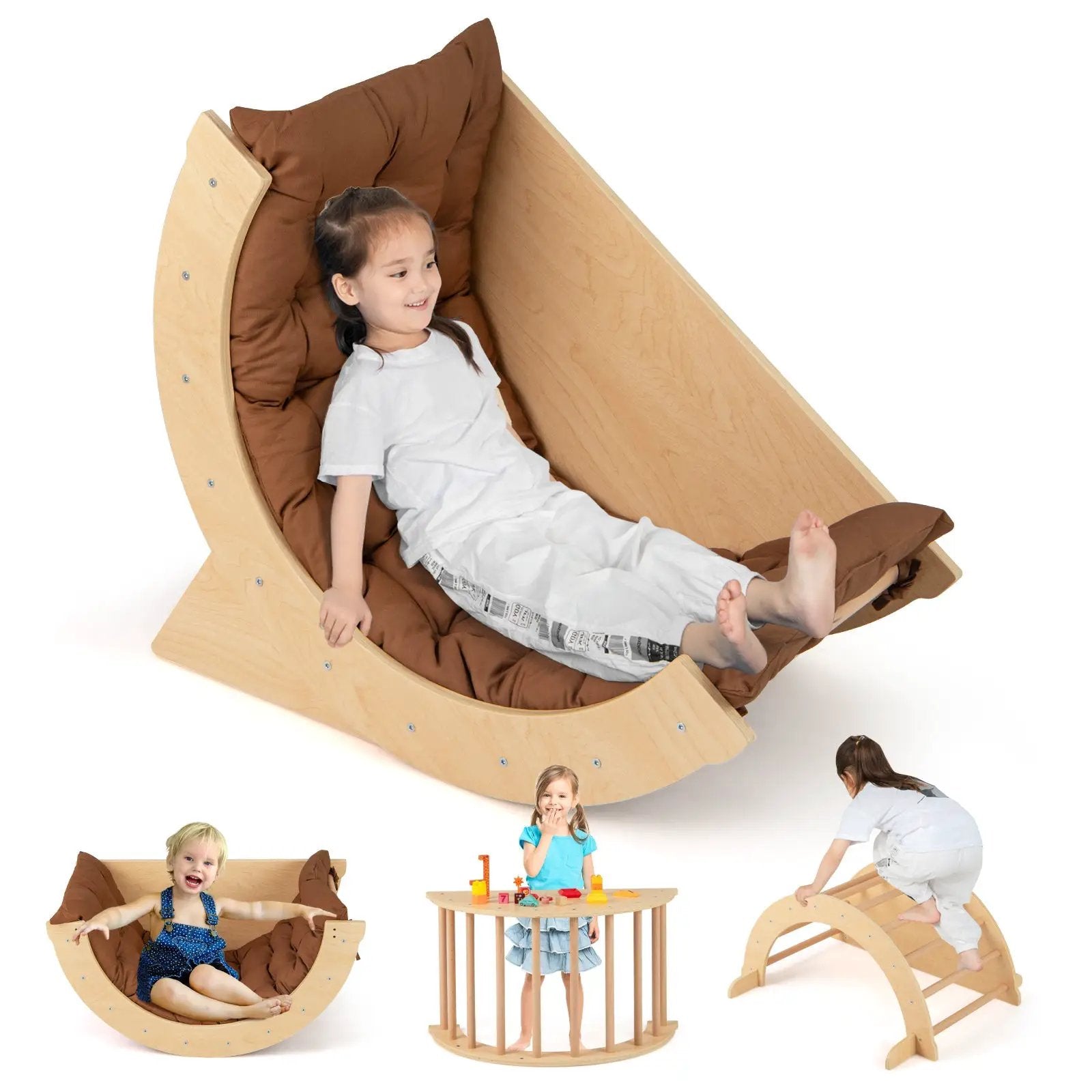 Kids Climbing Arch with Cushion Montessori Arch Climber/Rocker for Toddlers by DirectDeals