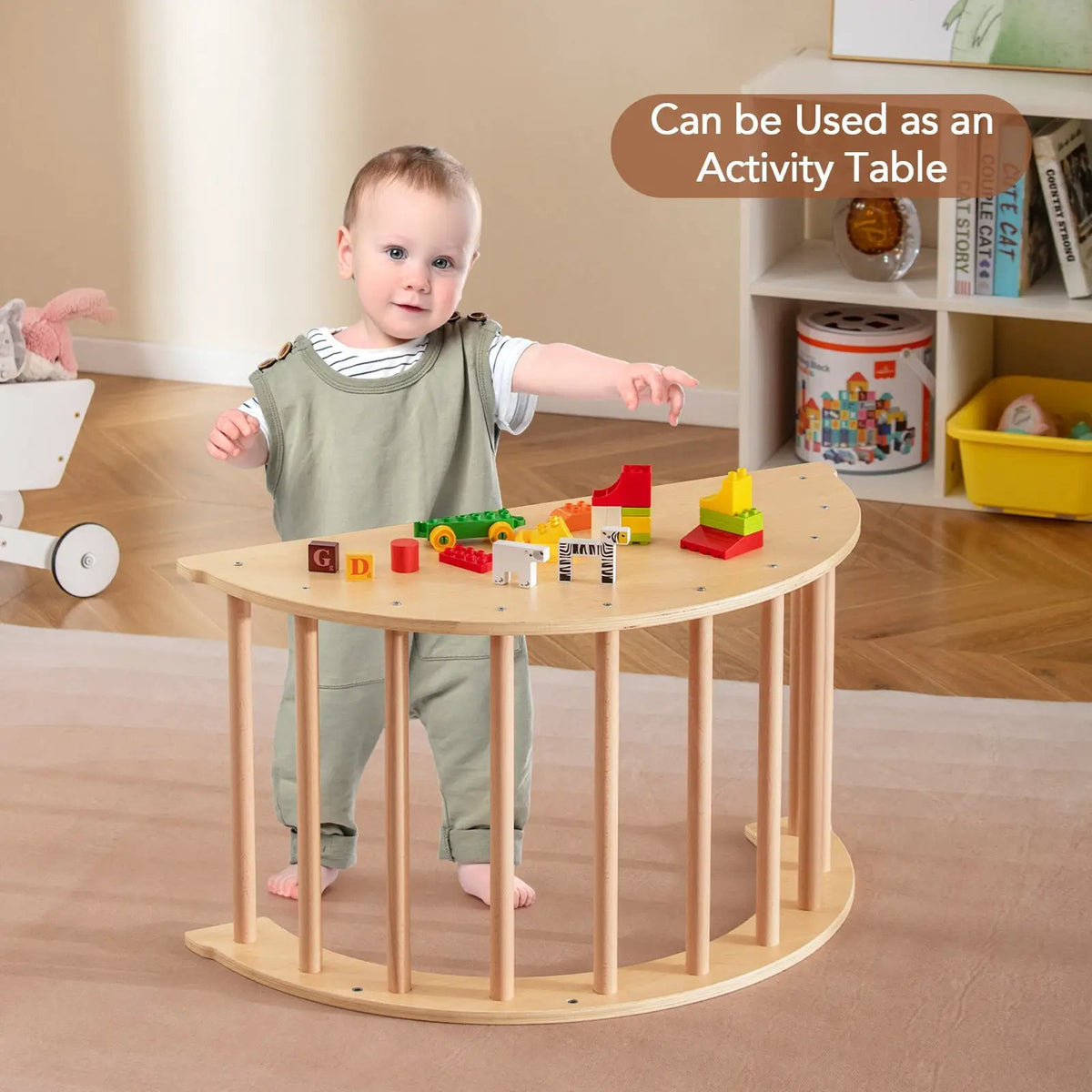 Kids Climbing Arch with Cushion Montessori Arch Climber/Rocker for Toddlers