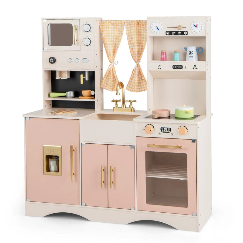Kids Kitchen Playset with Microwave and Coffee Maker for Ages 3+ by DirectDeals