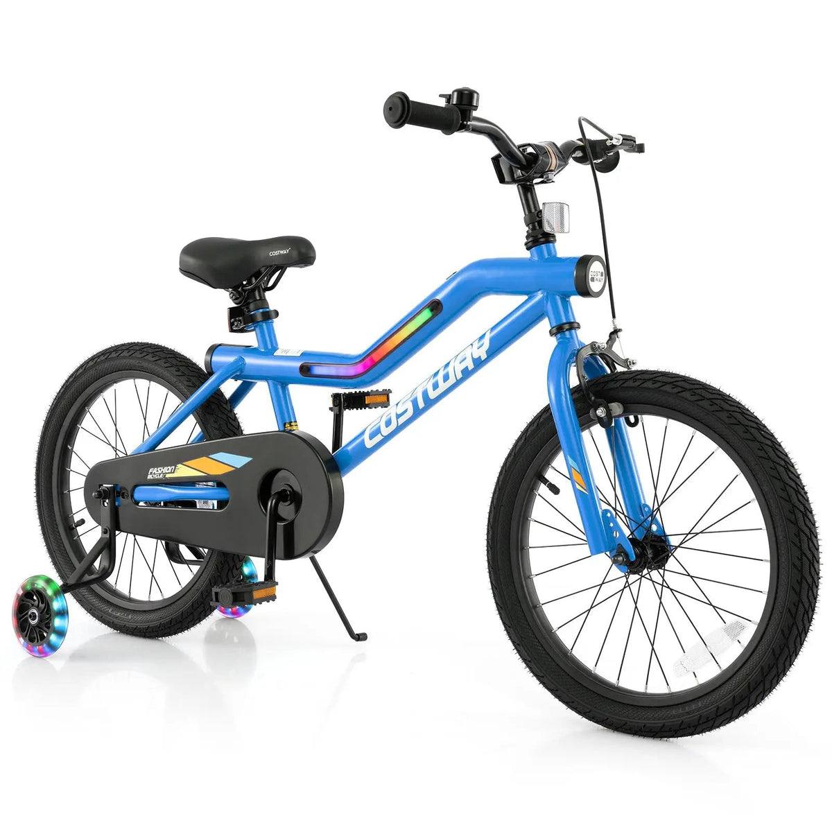 18 Inch Kids Bike LED Lighted Adjustable with Training Wheels for 4-8 Years Old Kids-18 inches, photo 9 of 9