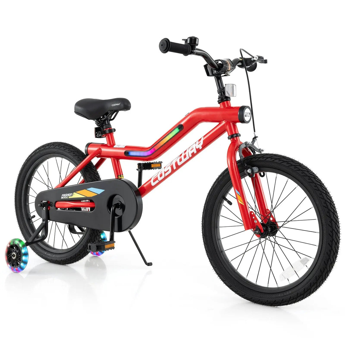 18 Inch Kids Bike with LED Lights Adjustable Carbon Steel Bicycle for 4-8 Years Old-18 inches, photo 9 of 9