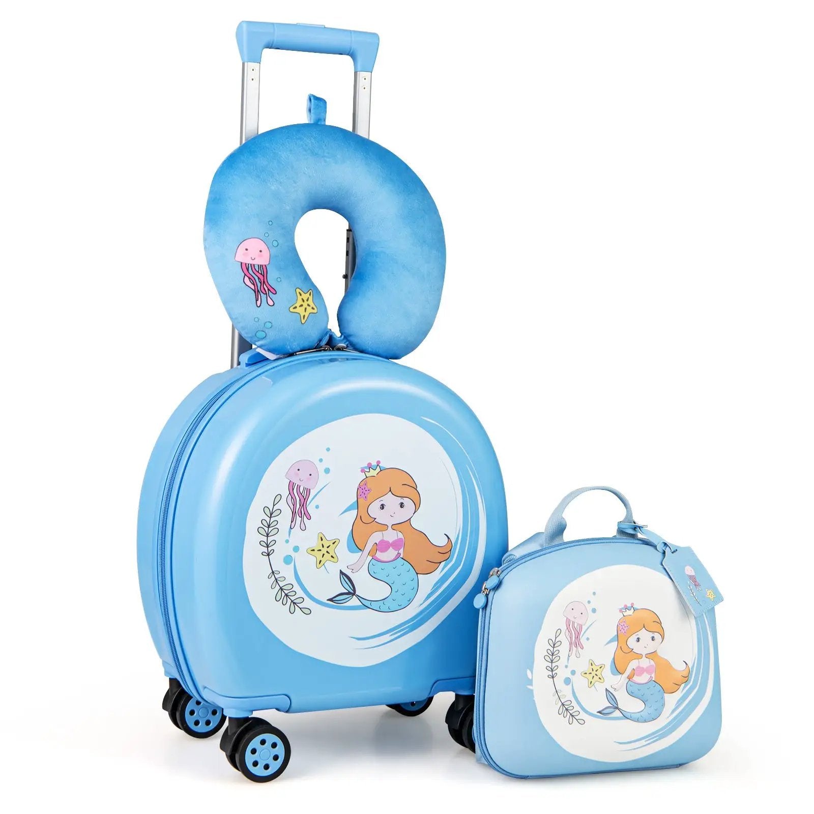 Kids Luggage Set with 14 Inches Carry-on Hardside Spinner Toddler Luggage and 10 Inches Backpack by DirectDeals