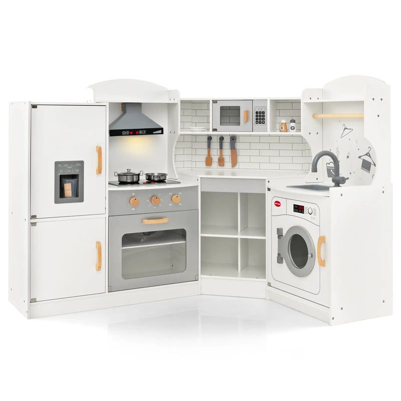 Corner Kids Play Kitchen with Washing Machine and Ice Maker Gift for Boys Girls by DirectDeals