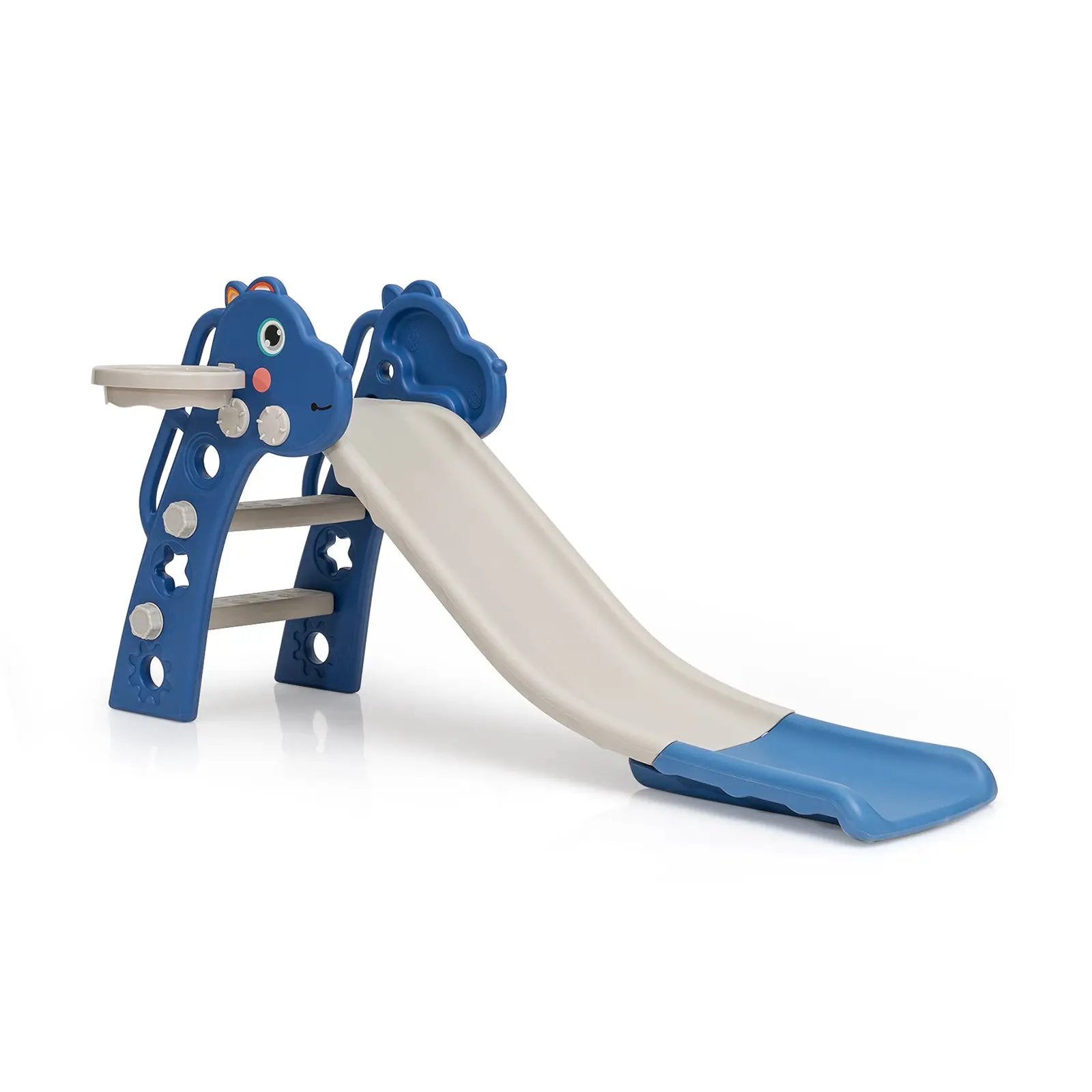 3-in-1 Kids Slide Baby Play Climber Slide Set with Basketball Hoop by DirectDeals