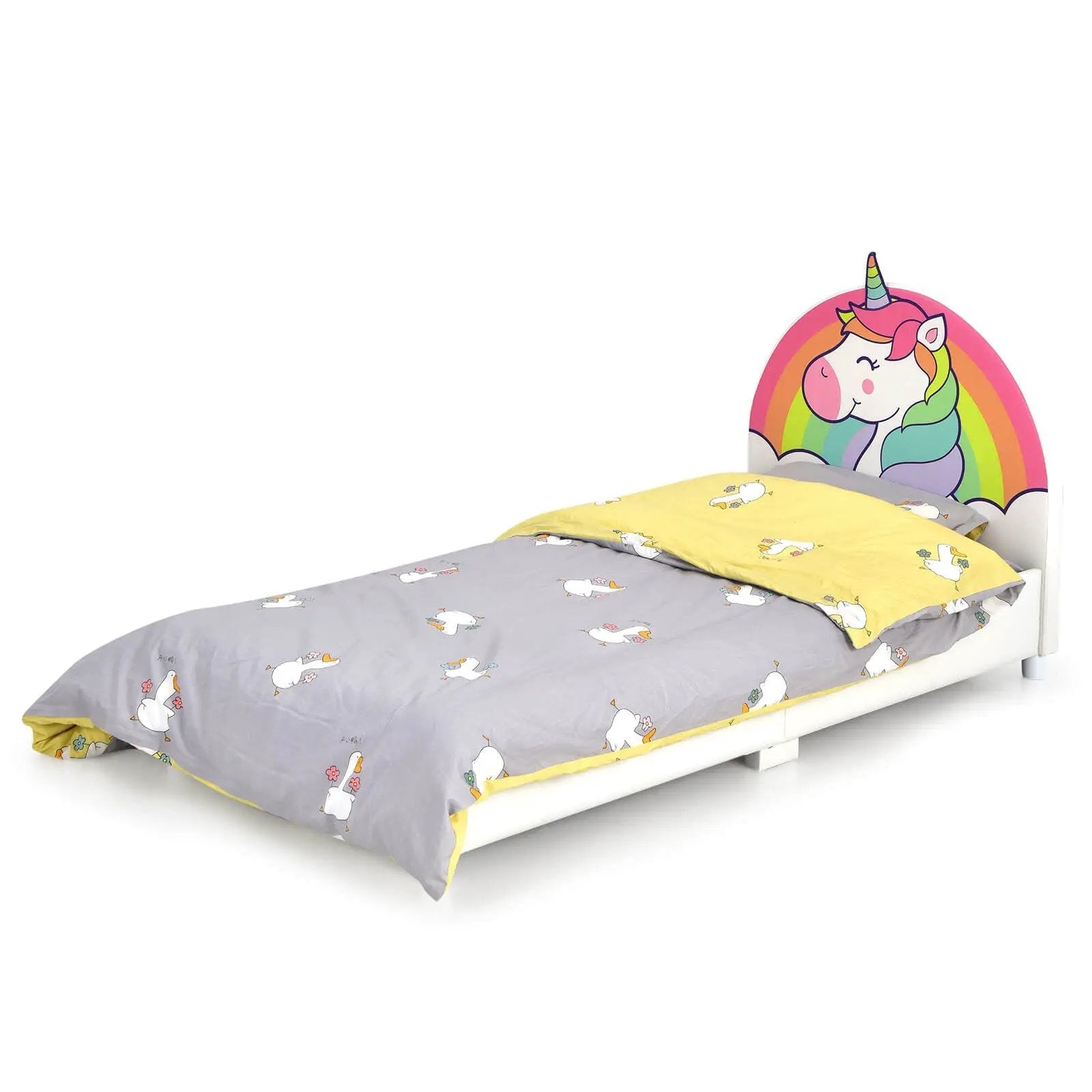 Children Twin Size Upholstered Platform Single Bed by DirectDeals