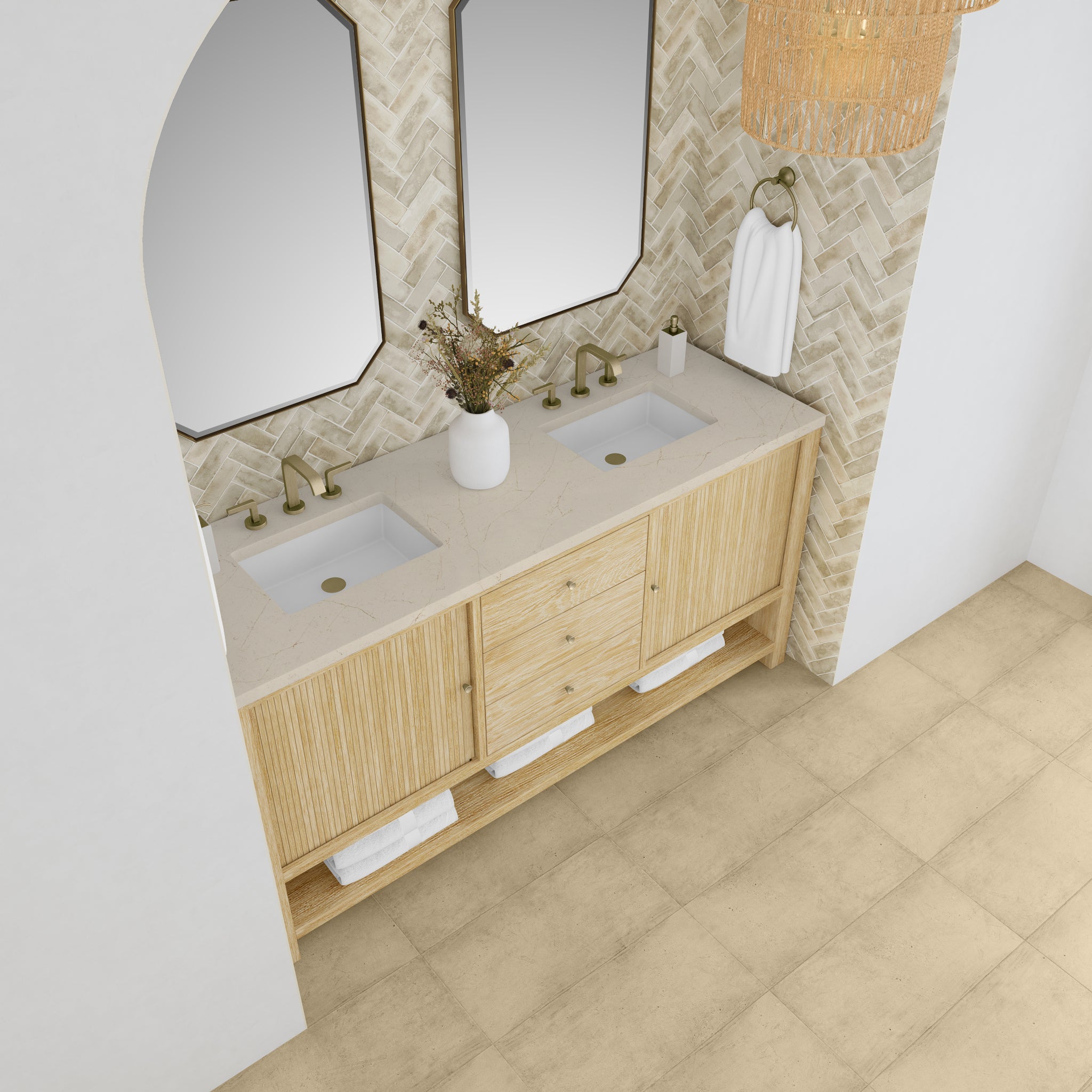 James Martin Marigot 72" Double Bathroom Vanity, Sunwashed Oak, view 27