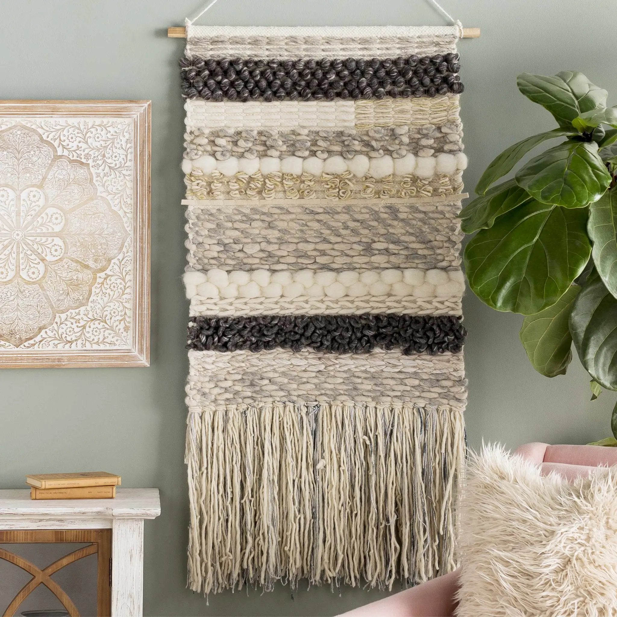 Kiefer Handwoven Wool Fringe Tapestry by Boutique Rugs