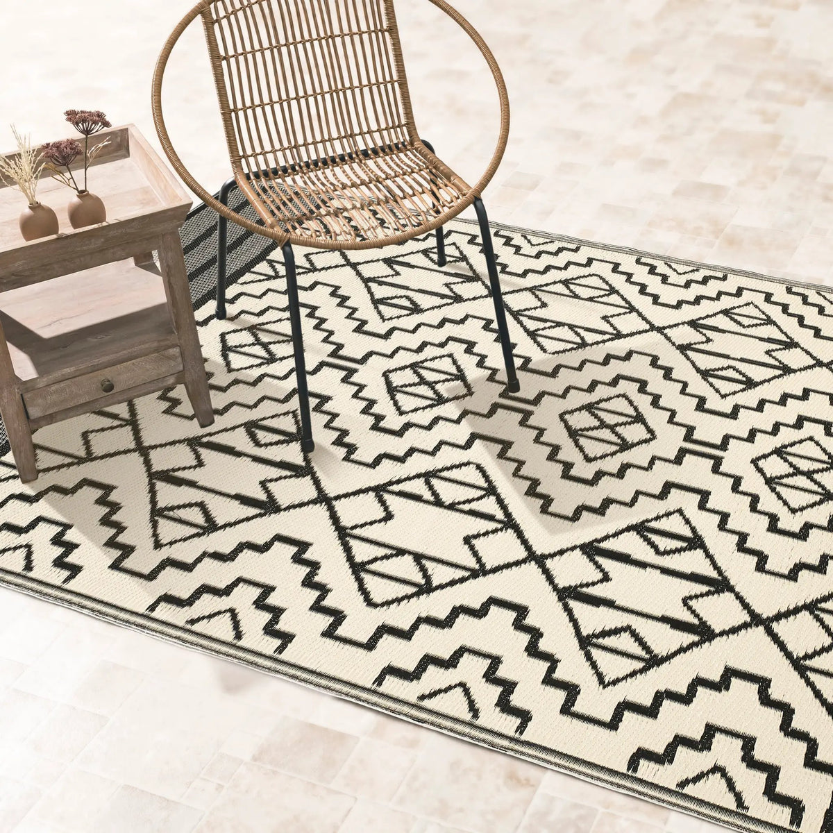 Kilimanjaro - Black Outdoor Rug for Patio FINAL SALE, photo 14 of 15