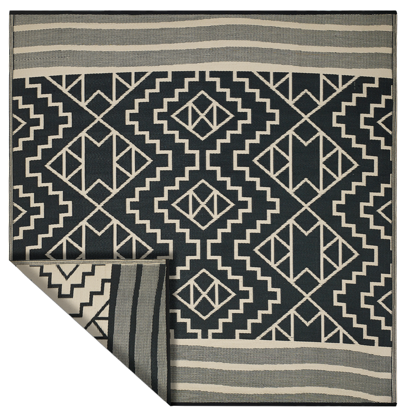 Kilimanjaro - Black Outdoor Rug for Patio FINAL SALE by Fab Habitat