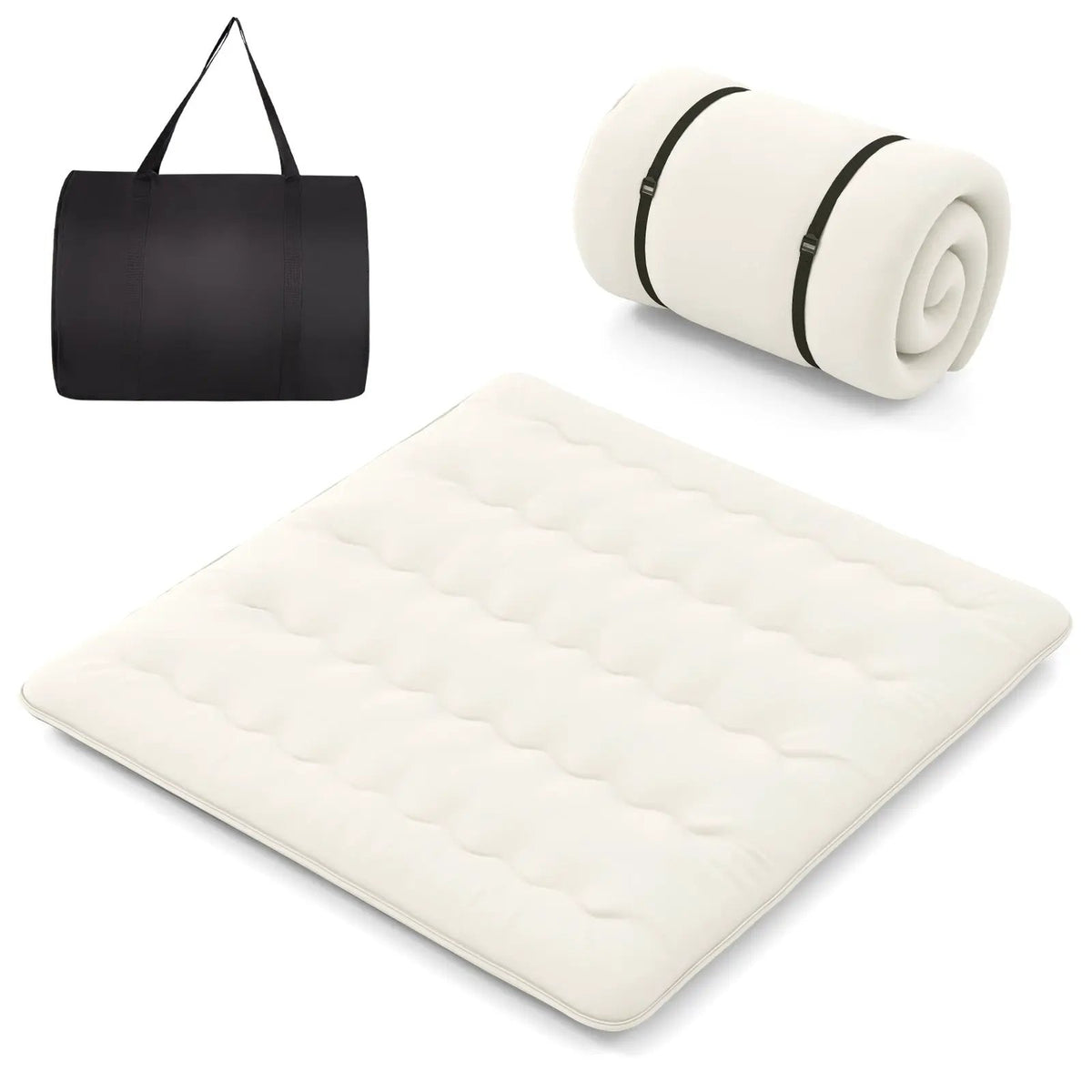 Queen/King/Twin/Full Futon Mattress Floor Sleeping Pad with Washable Cover Beige, photo 9 of 11