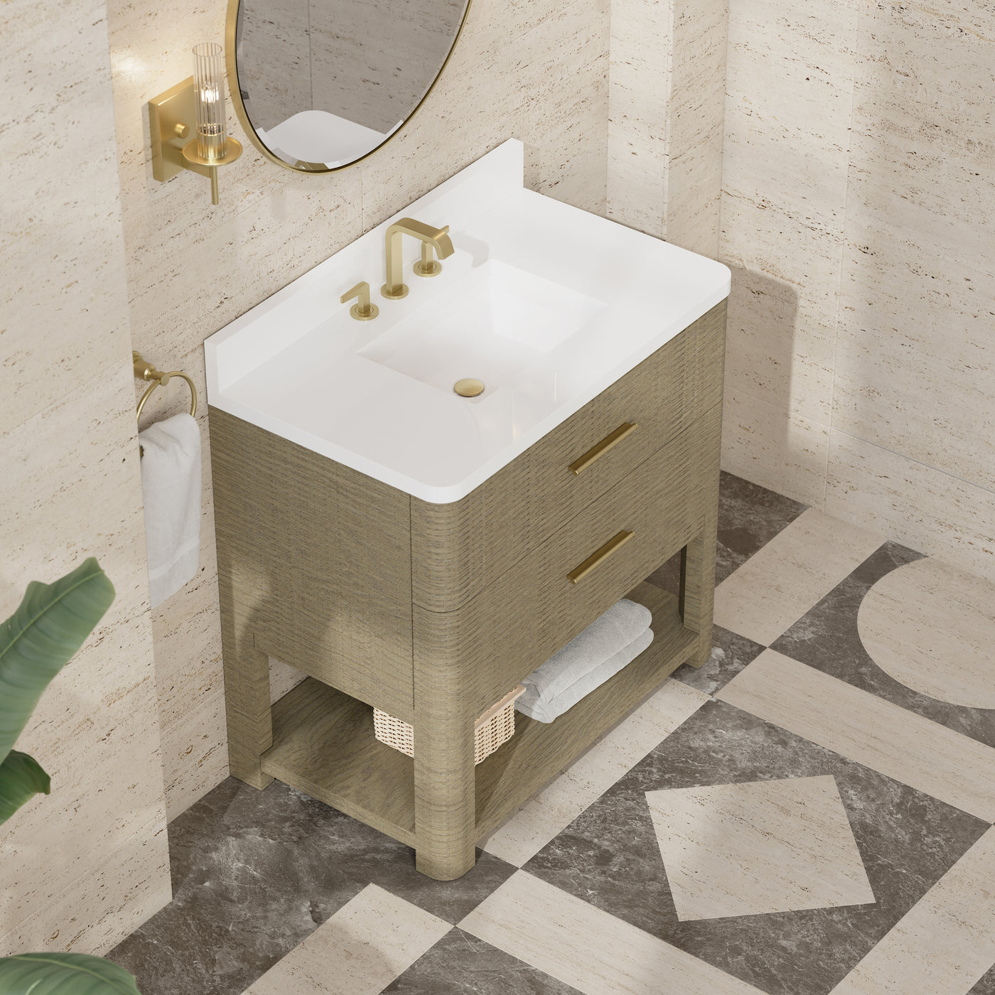 James Martin Lucian 36" Single Bathroom Vanity, Pebble Oak, view 37