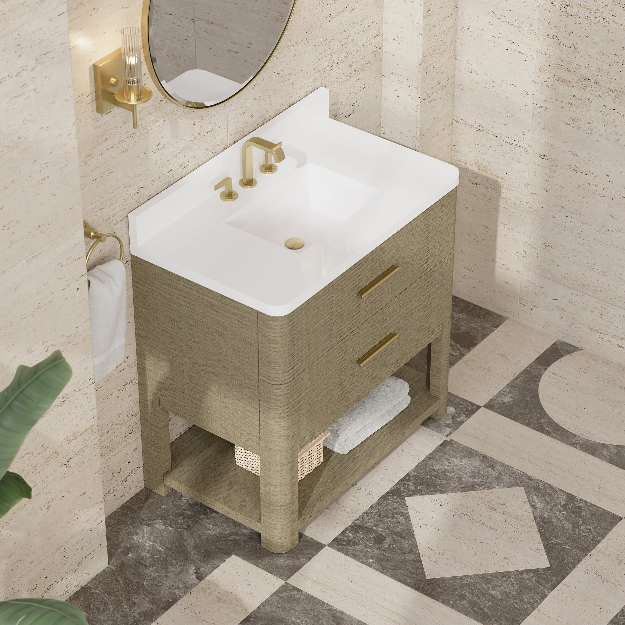 James Martin Lucian 36" Single Bathroom Vanity, Pebble Oak, view 37