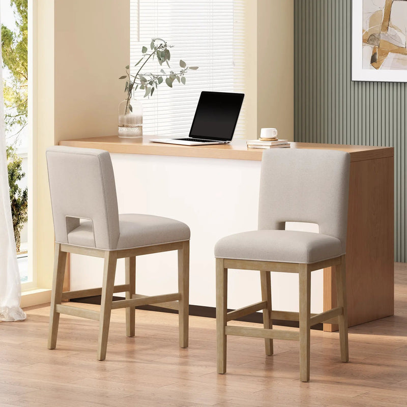 27 Inch Counter Stools, Set of 2, Fabric by HouseOfZazla