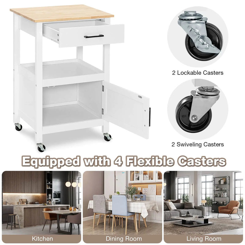 Kitchen Island with Storage Drawer and 3 Hooks by DirectDeals