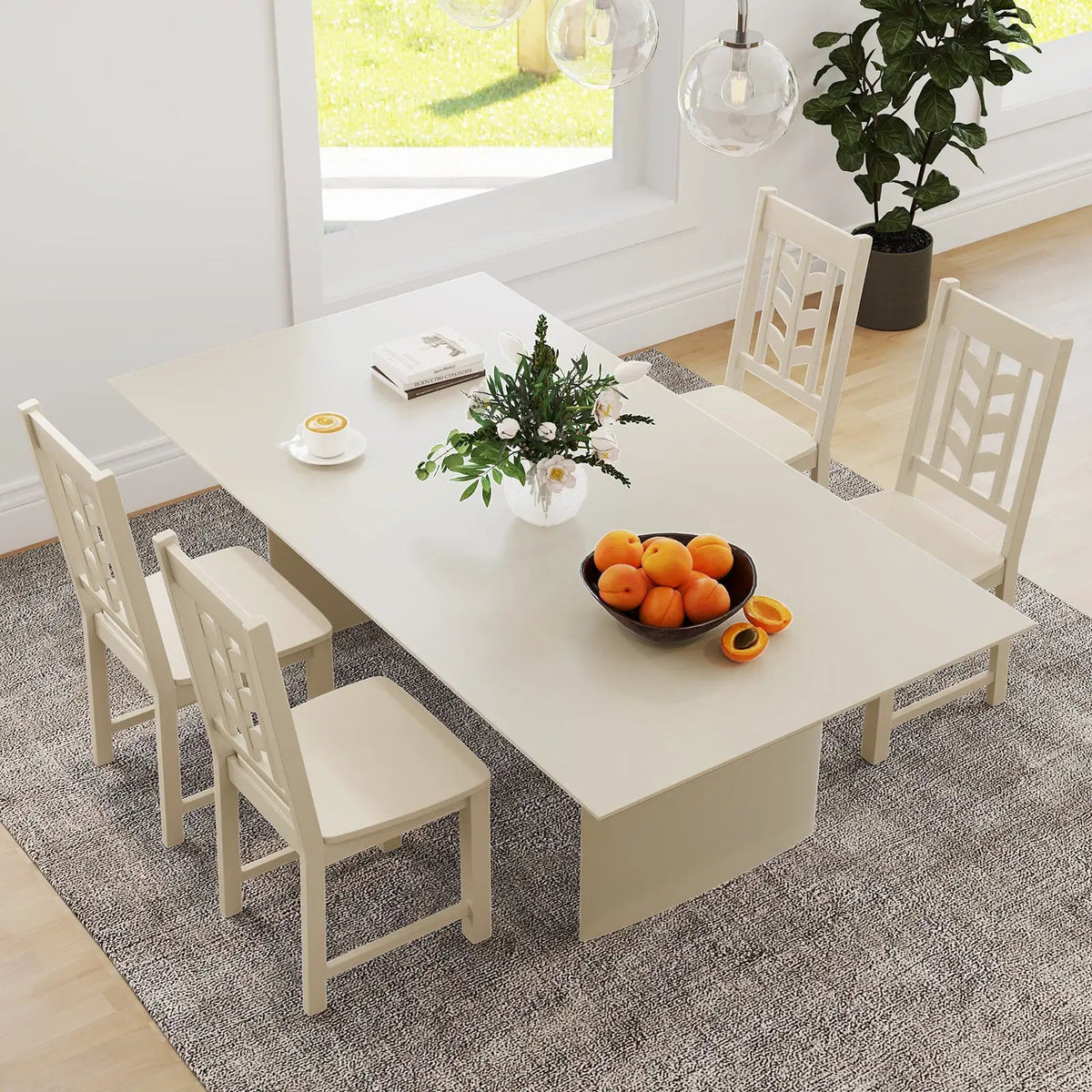 Kitchen Side Dining Chair Set of 2 with Rubber Wood Frame by DirectDeals