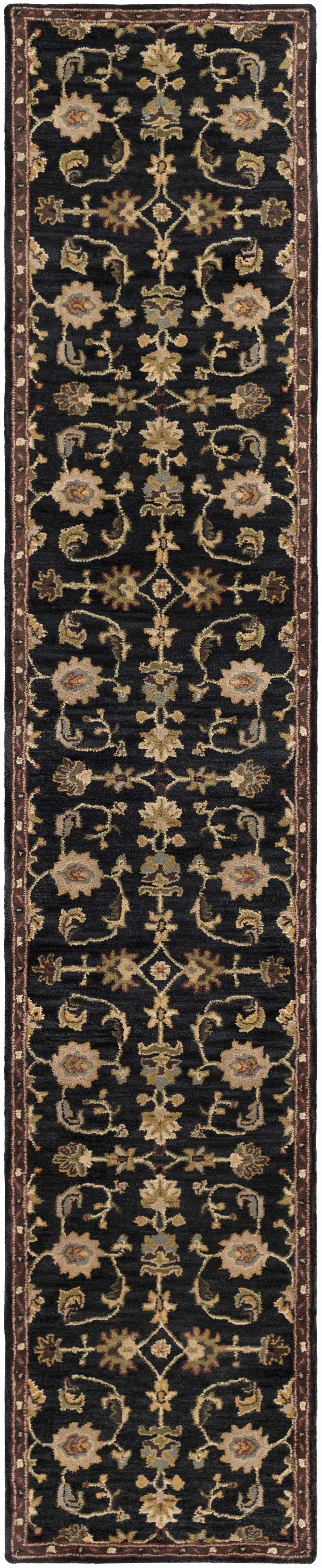 Kittredge Floral Black Wool Rug by Boutique Rugs