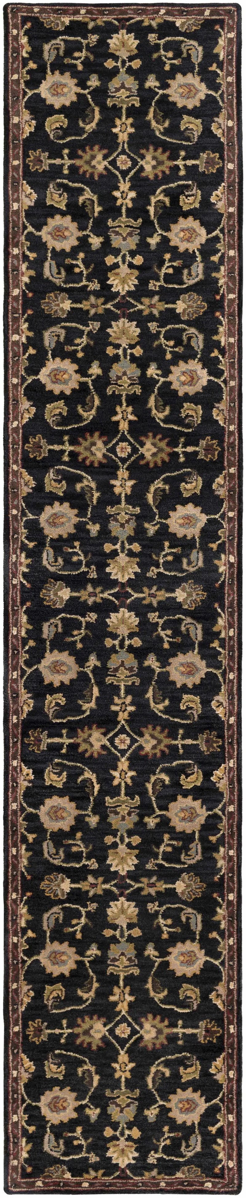Kittredge Floral Black Wool Rug by Boutique Rugs