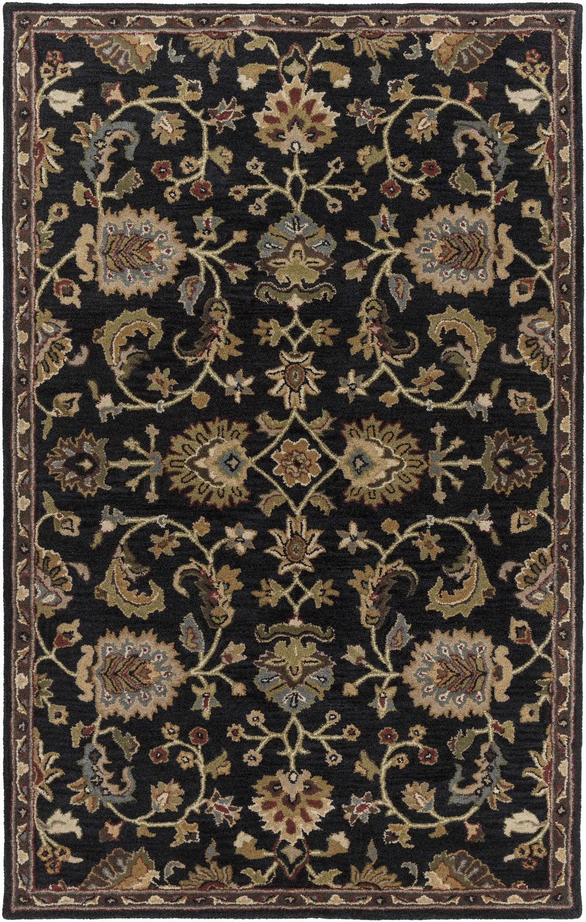 Kittredge Floral Black Wool Rug, photo 9 of 15