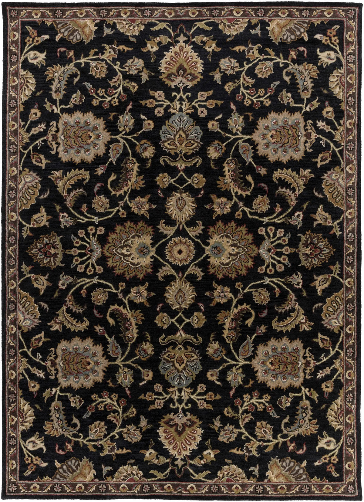 Kittredge Floral Black Wool Rug, photo 10 of 15