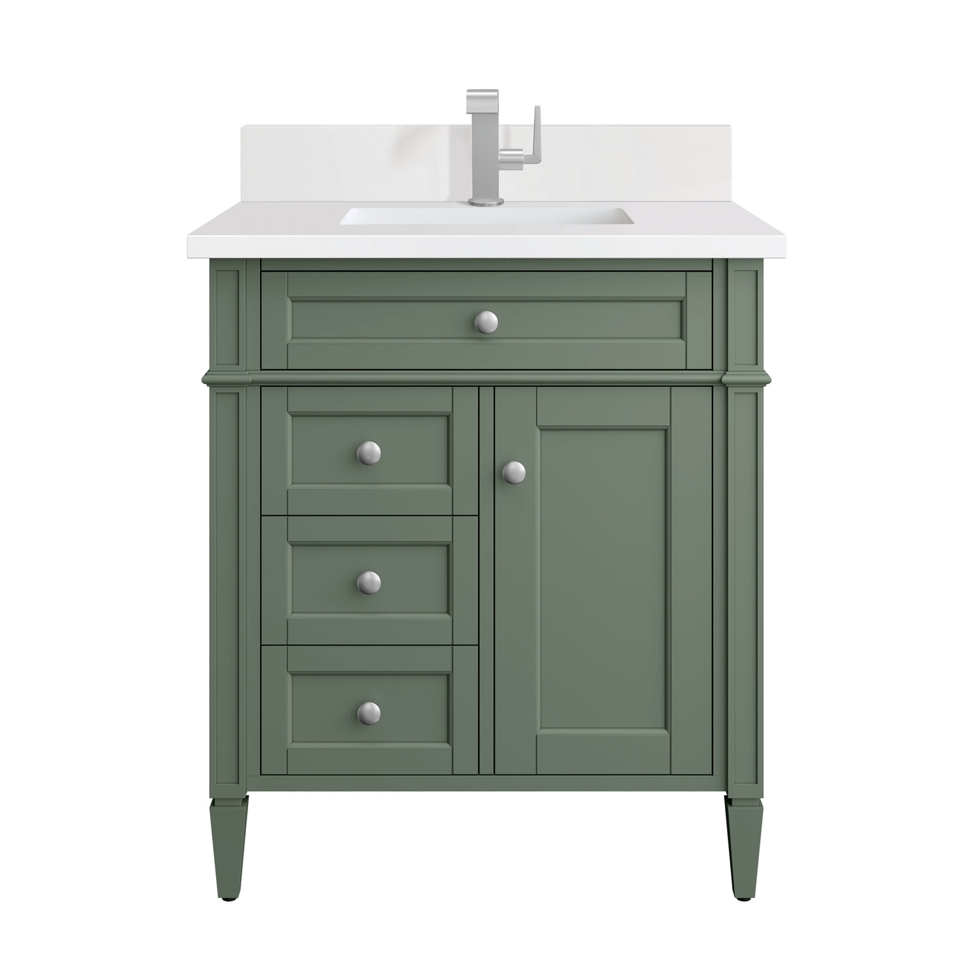 James Martin Brittany 30" Single Bathroom Vanity, Smokey Celadon, view 20