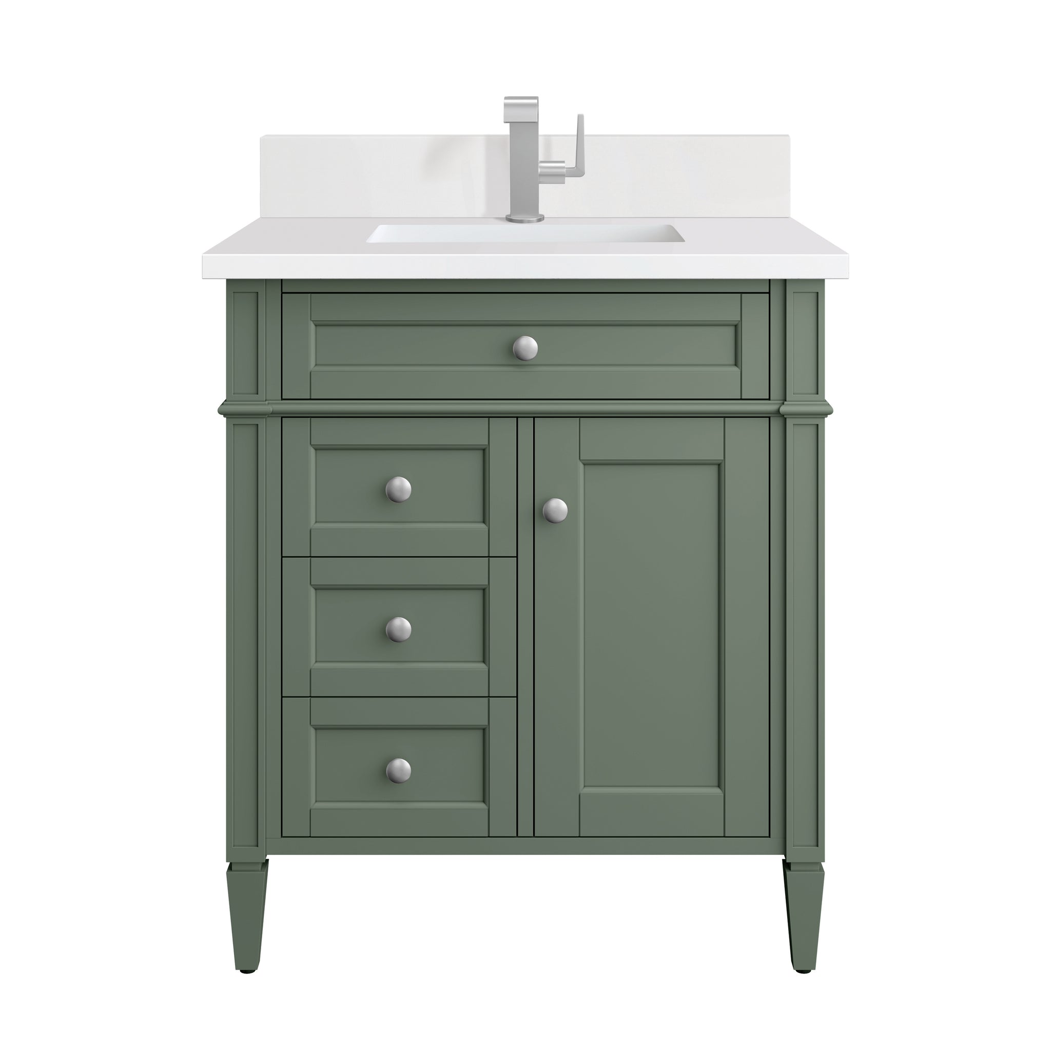 James Martin Brittany 30" Single Bathroom Vanity, Smokey Celadon, view 20