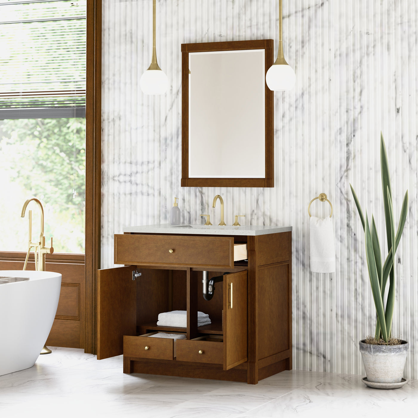 James Martin Bellshire 36" Single Bathroom Vanity, Honey Oak, view 26