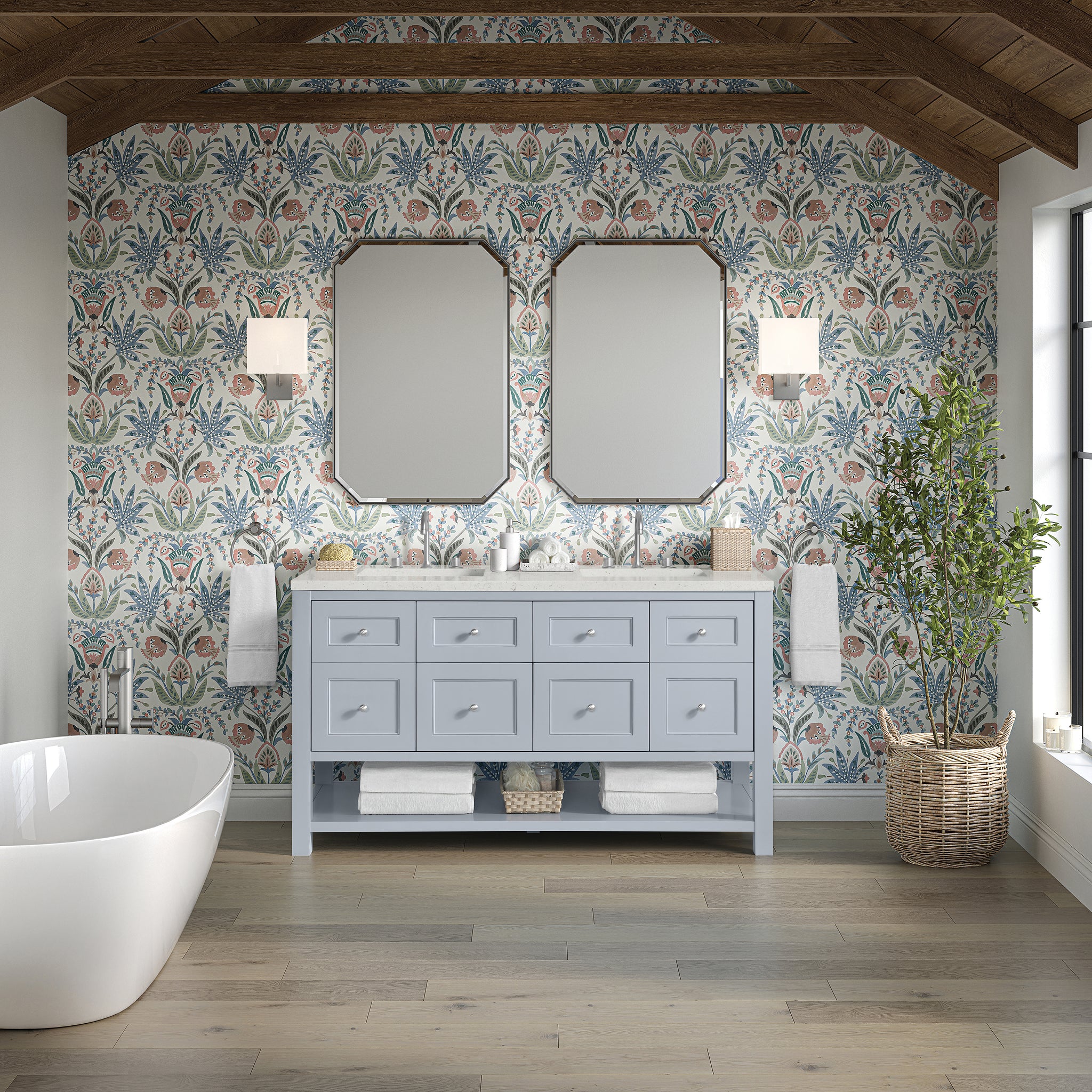 James Martin Breckenridge 60" Double Bathroom Vanity, Serenity Blue, view 26