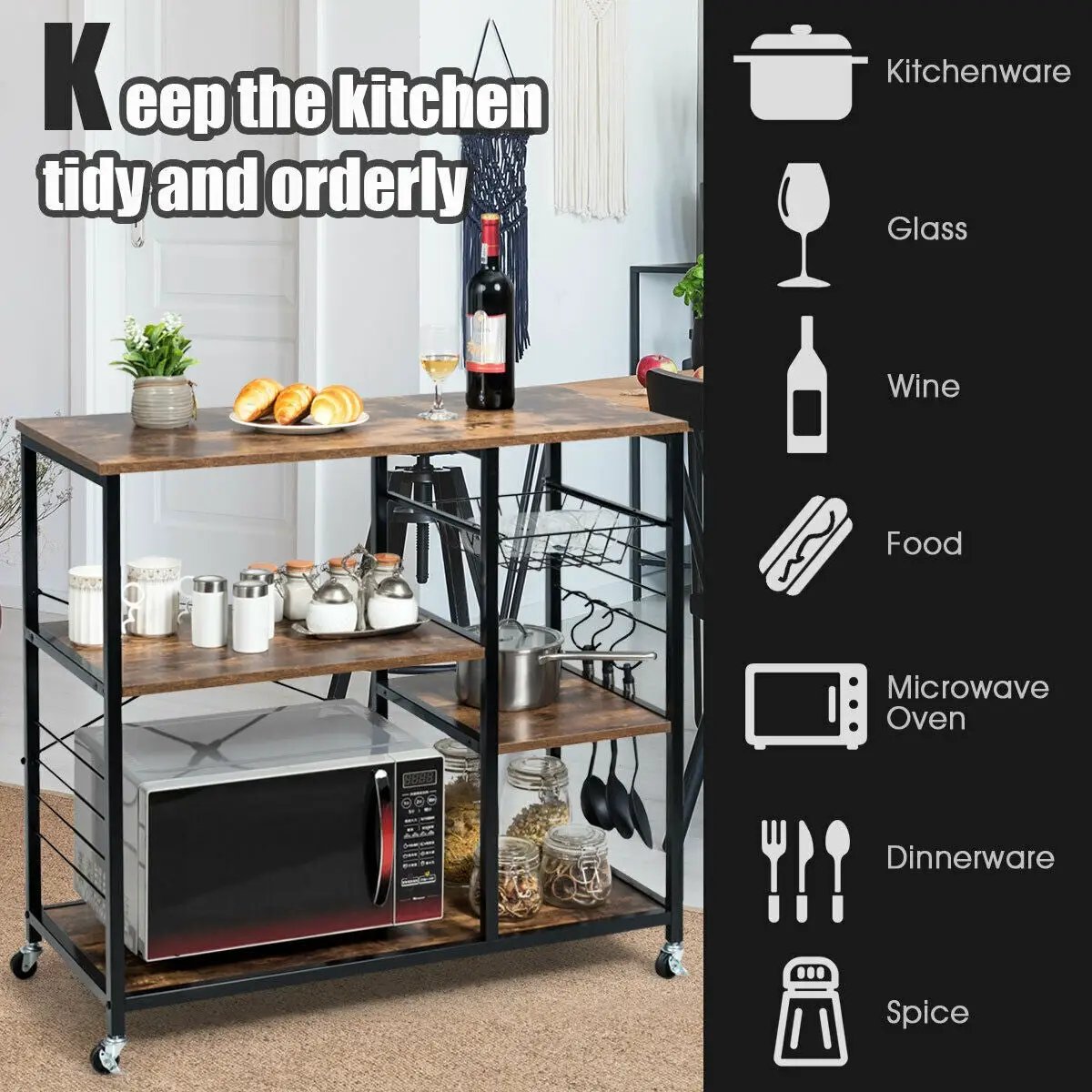 Rolling Industrial Kitchen Baker’s Storage Shelf, photo 7 of 8