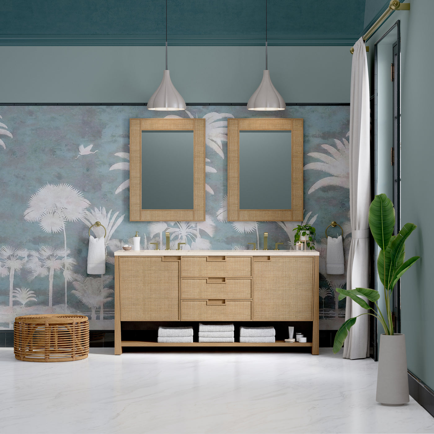 James Martin Solene 72" Double Bathroom Vanity, Seaside Oak, view 22