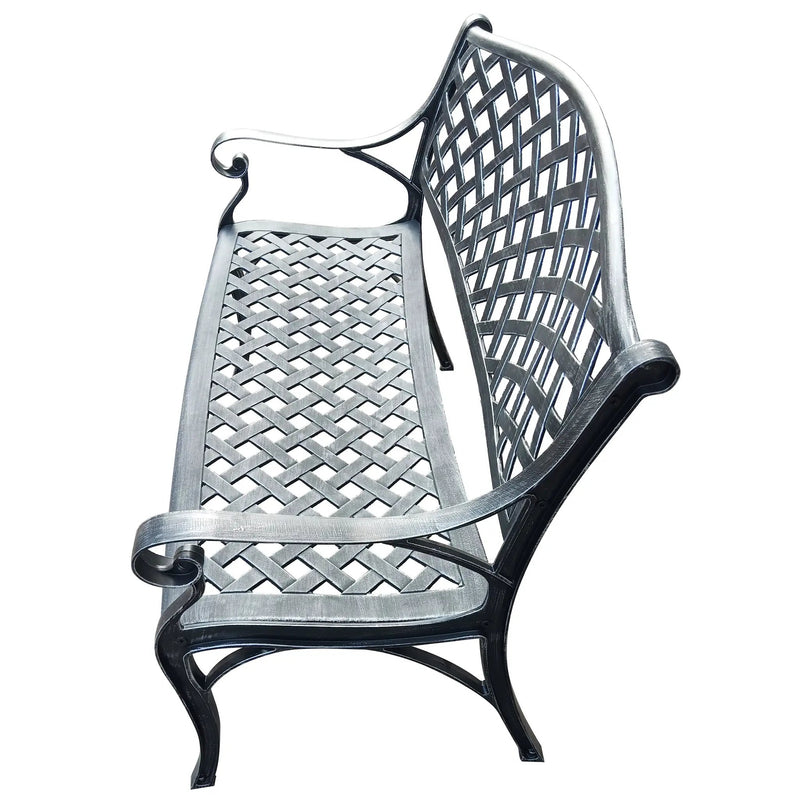 Outdoor Aluminum Modern 40-in Grey Patio Bench Loveseat by Sharicks