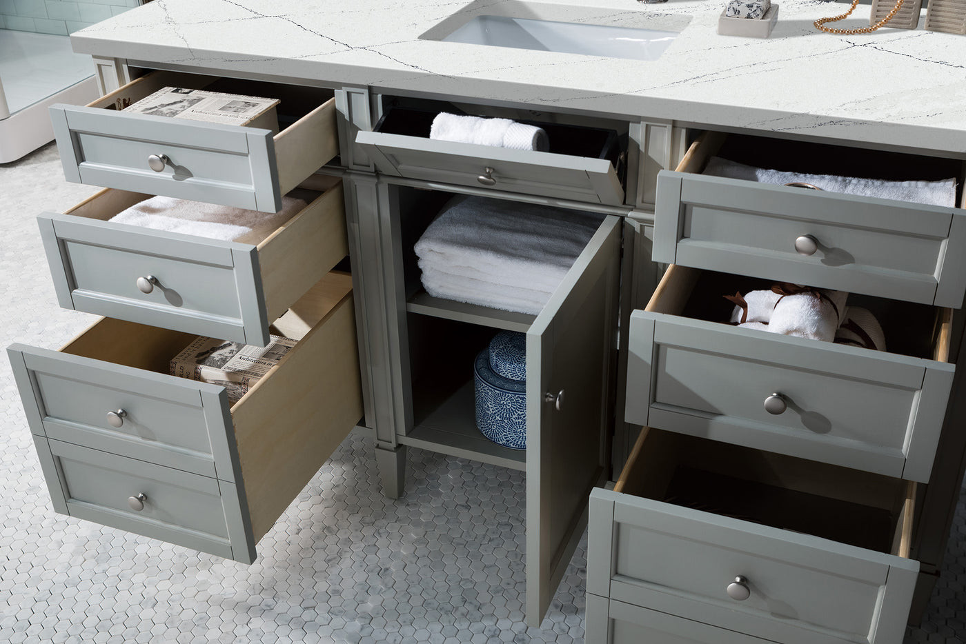 James Martin Brittany 60" Single Bathroom Vanity, Urban Gray, view 27