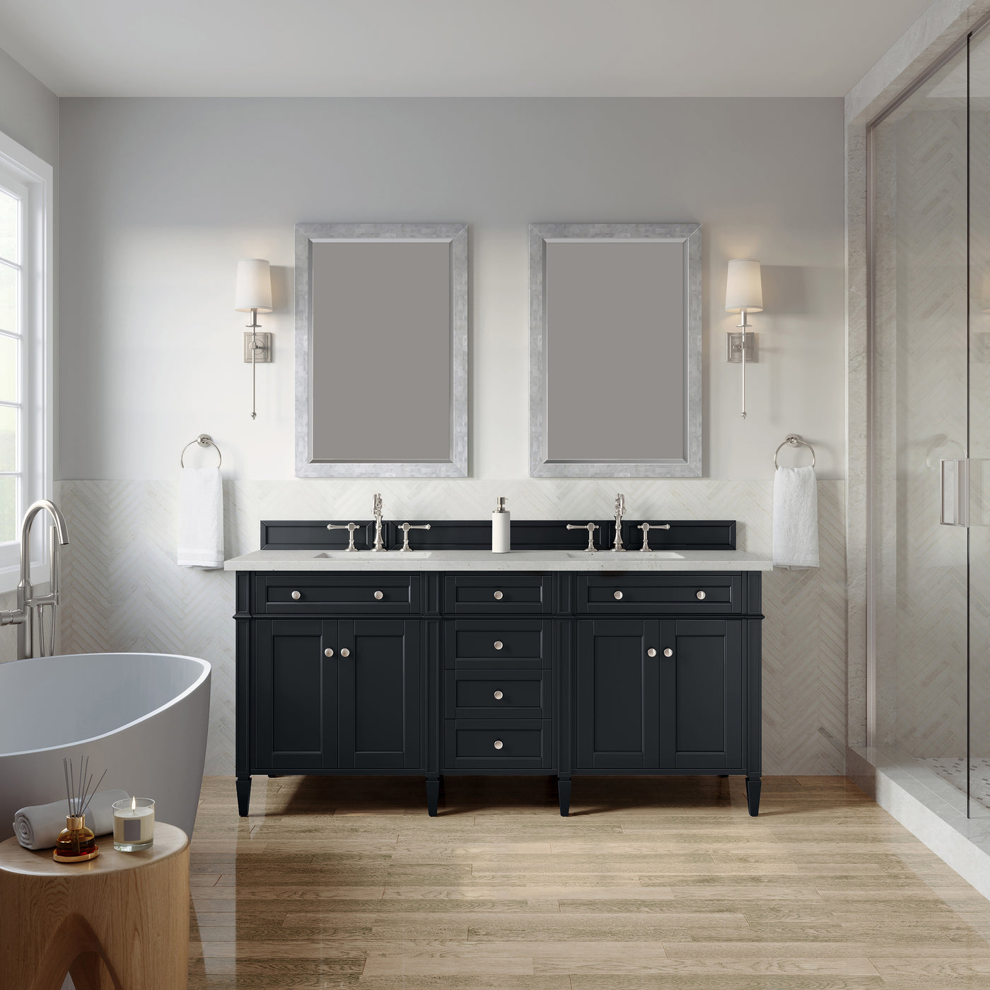 James Martin Brittany 72" Double Bathroom Vanity, Black Onyx, view 26