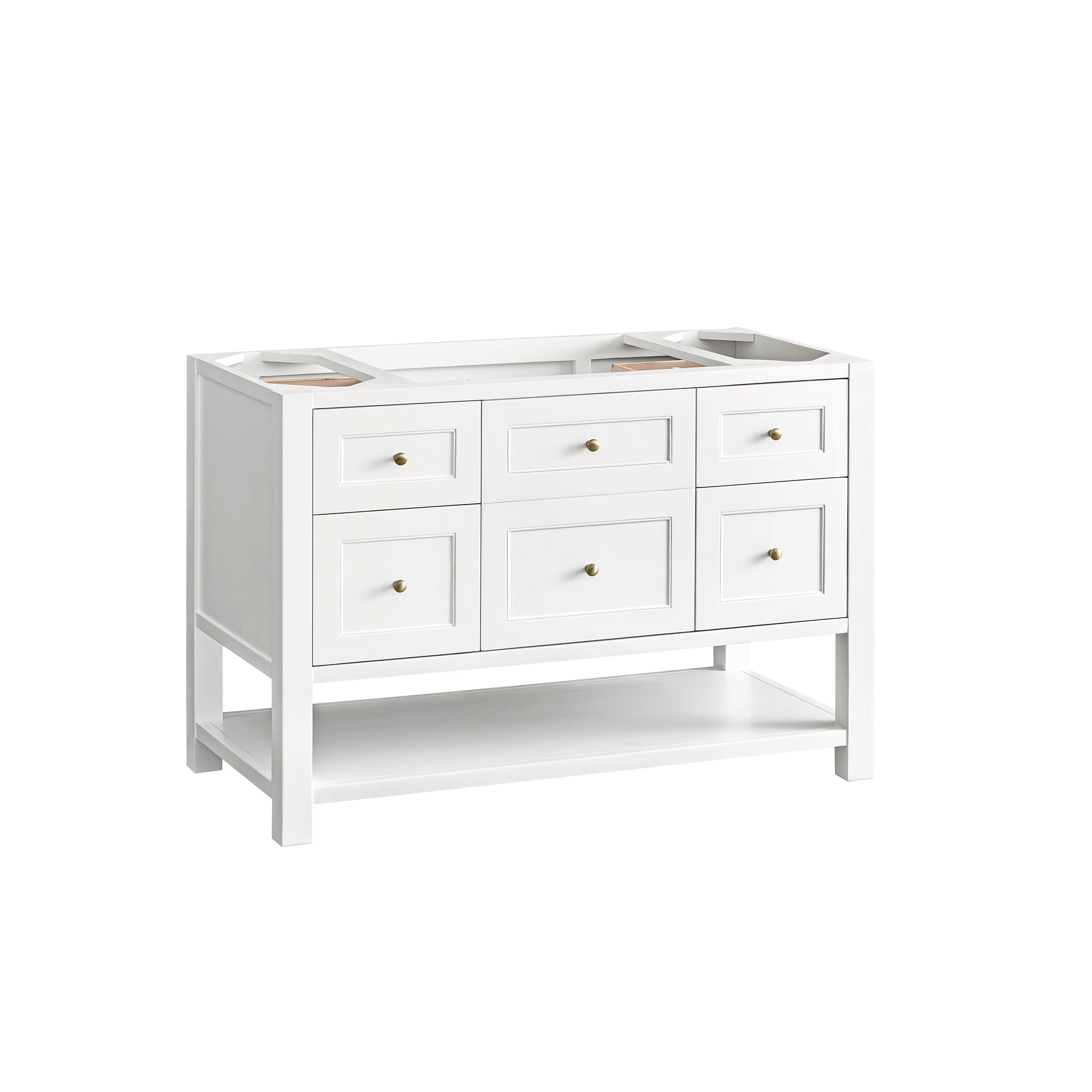 James Martin Breckenridge 48" Single Bathroom Vanity, Bright White, cabinet without a countertop