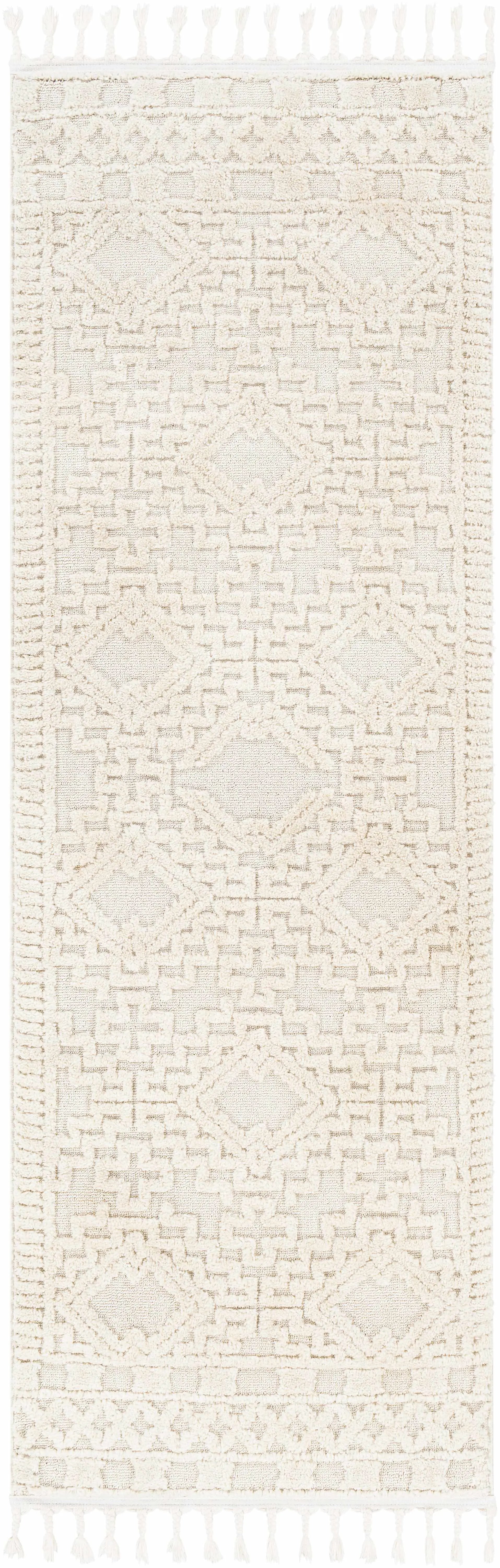 Kalkan High/Low Pile Rug with Tassels - Clearance by Boutique Rugs