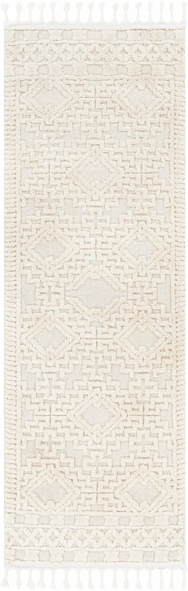 Kalkan High/Low Pile Rug with Tassels - Clearance by Boutique Rugs