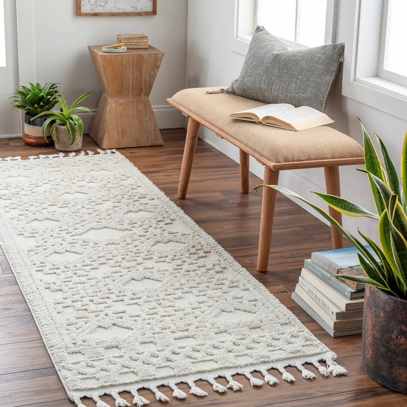 Kalkan High/Low Pile Rug with Tassels - Clearance by Boutique Rugs