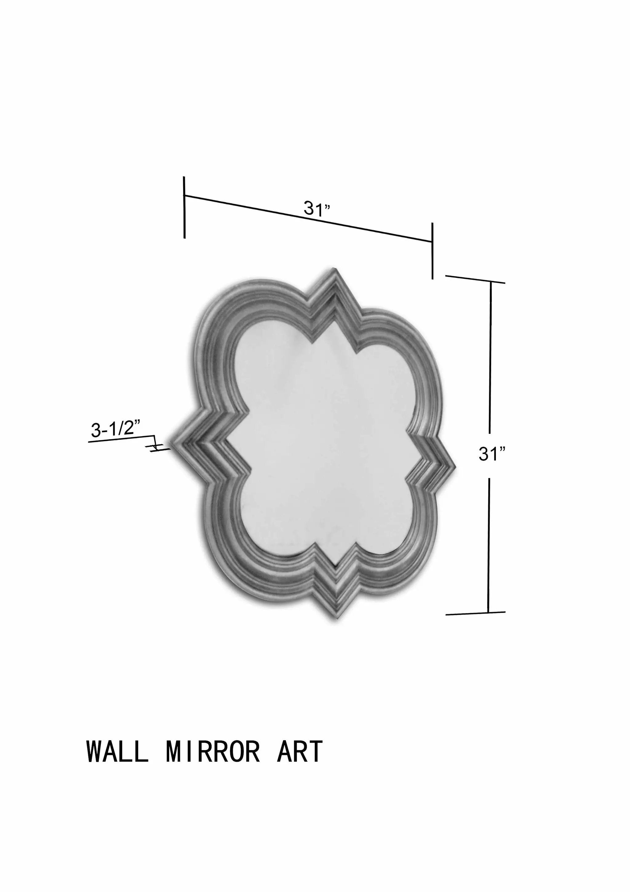 Killester Gold Frame Rectangular Mirror by Boutique Rugs