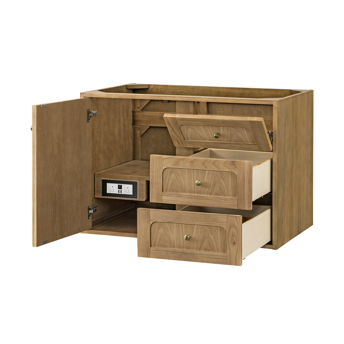 James Martin Laurent 36" Dual Mount Single Bathroom Vanity, Light Natural Oak, view 18
